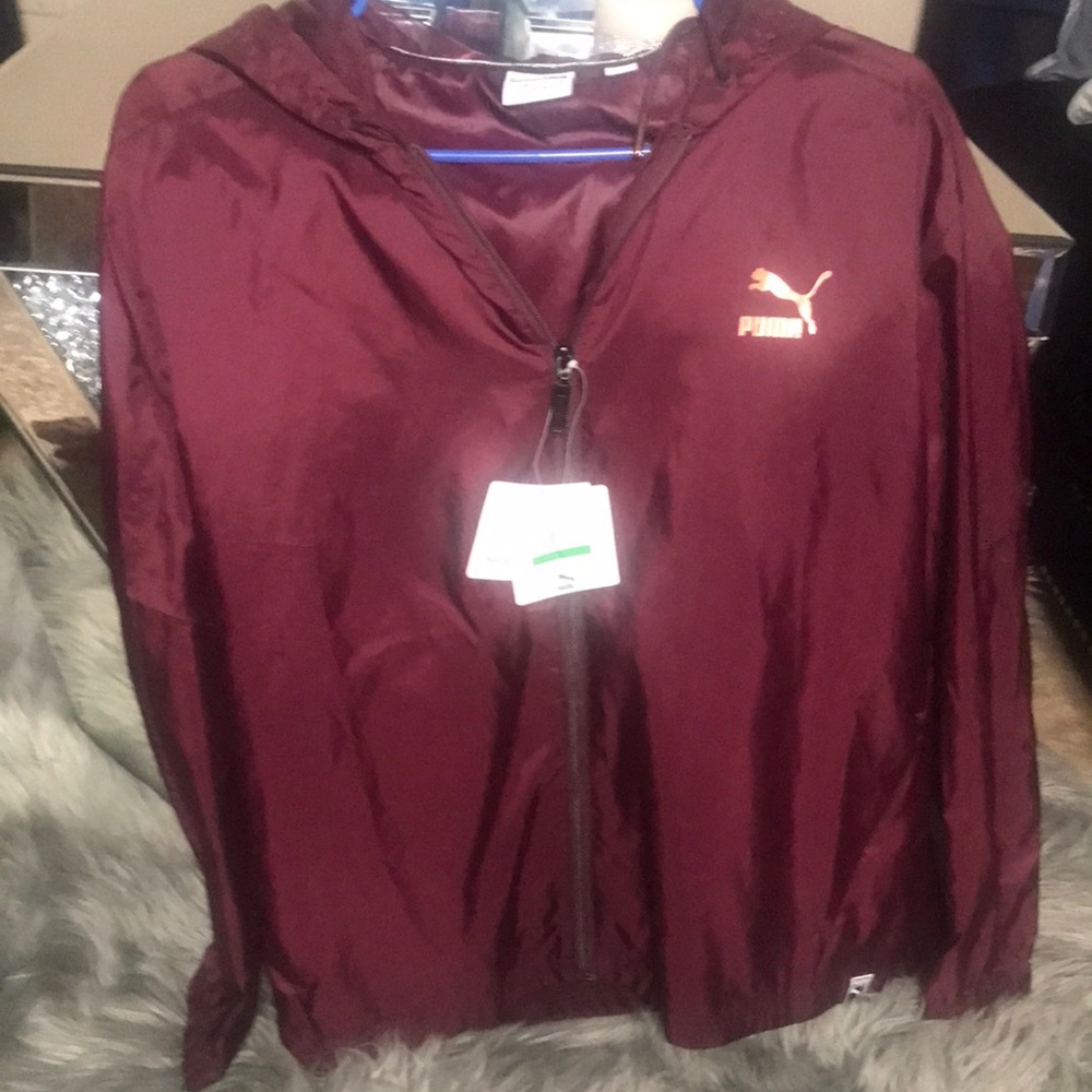 Puma burgundy windbreaker